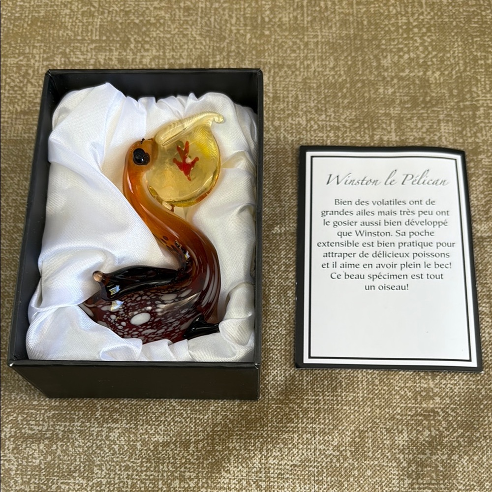 Pier 1 Multicolor Glass Pelican Figurine